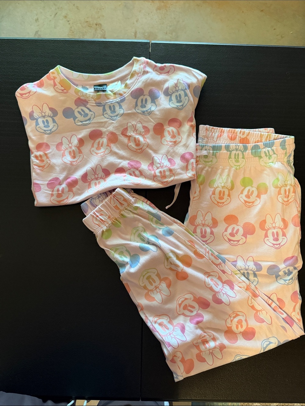 Disney Pastel Multicolor Mickey & Minnie Pink Pajama Set
